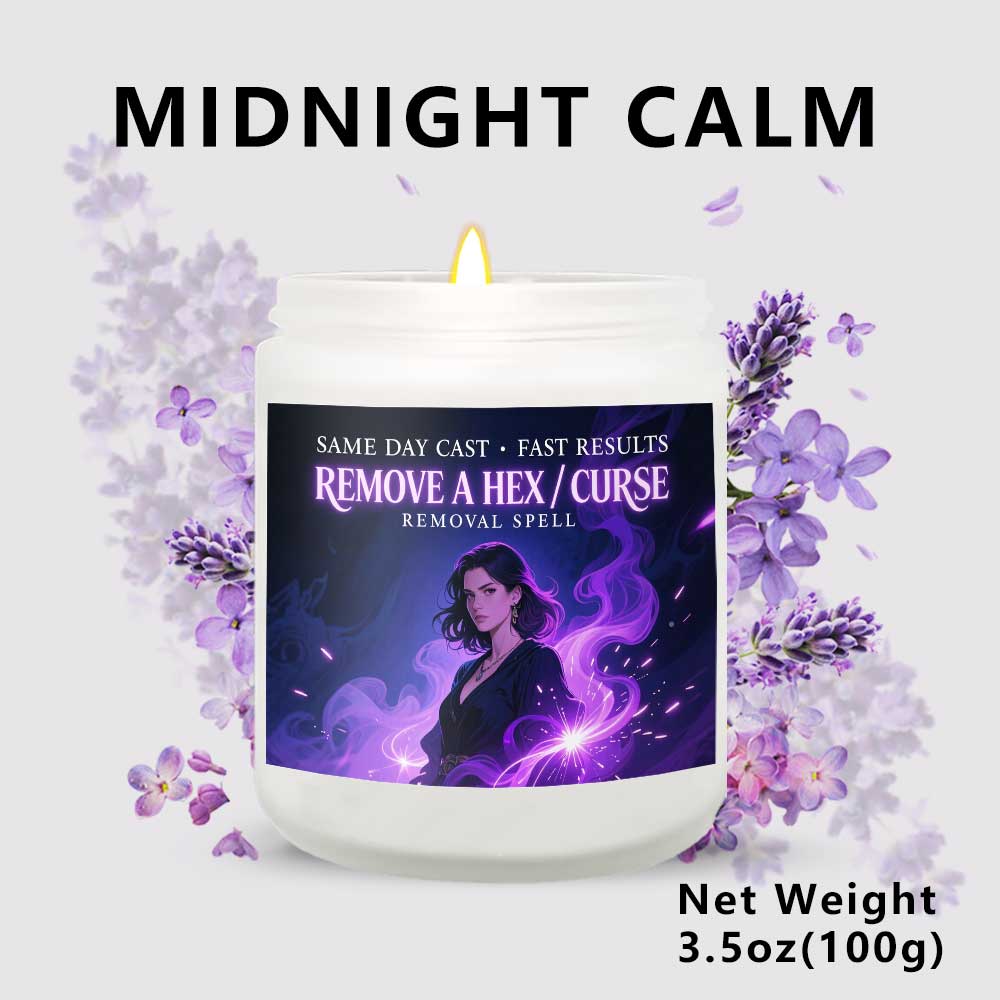 Curse Witchcraft Breaking Spell Candle - Remove Bad Energy & Hex Removal Ritual, Long-Lasting Soy Wax Magic Jar with Lavender Scent, & Rebound Spell for s, Witchcraft Gift for Women/Men (Halloween, Christmas, New Year) - Use