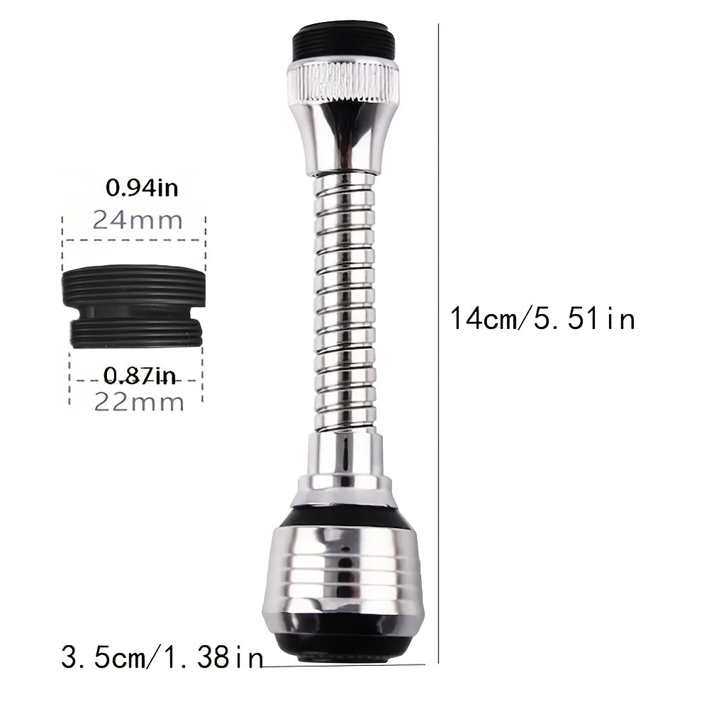 2PCS Set 360° Swivel Faucet Extender with Dual Spray Mode ( Jet & Spray) - Splash-Resistant Anti-Splash Design, Tool-Free Installation, Heavy-Duty ABS Elbow Suitable for Bathroom Sink, Kitchen Faucet - Compatible with Most F