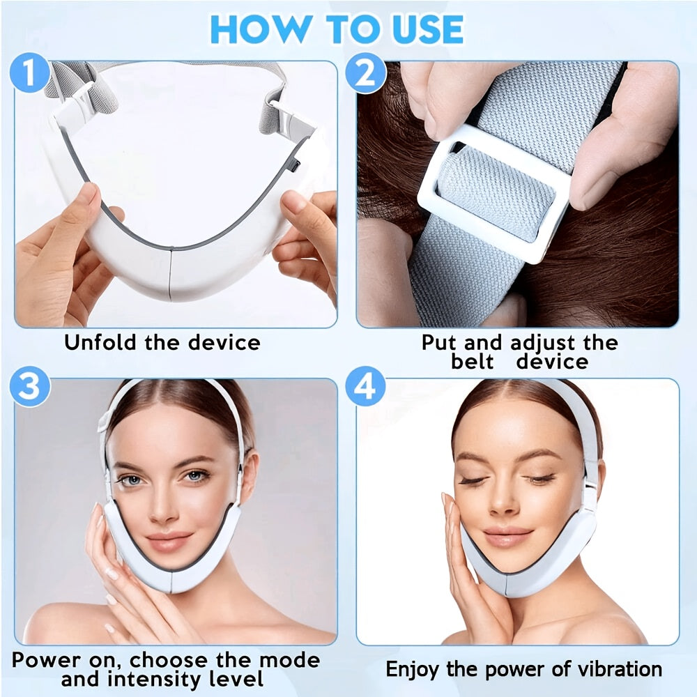 V-Shape Facial Massager, Smart Beauty Device for V-Line Face Lifting, 5 Modes & 12 Intensity Adjustments, Suitable for Travel, Home Use, Tool for Women, Suitable as a Holiday Gift