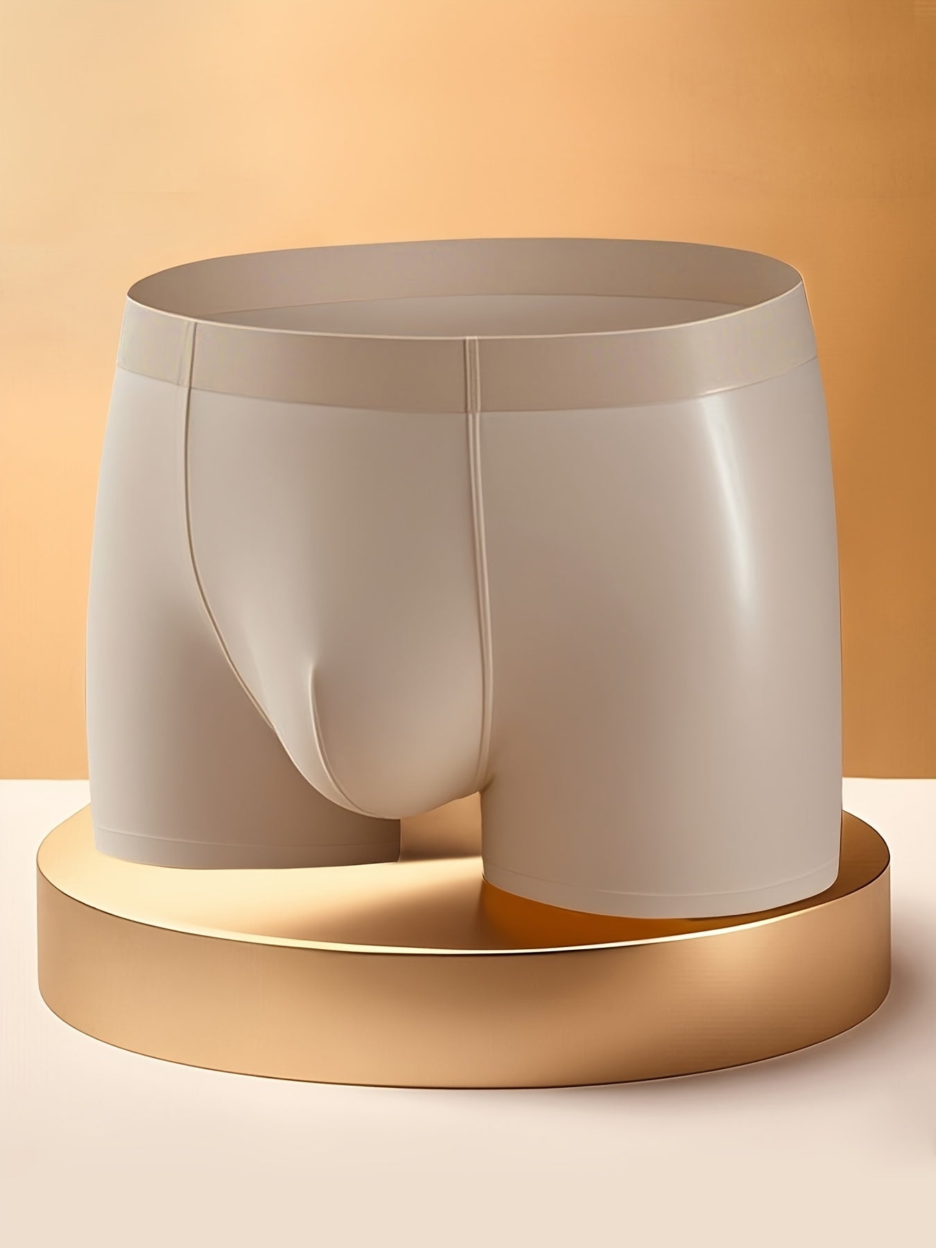 4pcs Black-Golden Gift Set Men's Summer Seamless Ice Silky Boxer Briefs - Shiny Glossy High-Quality - Multi-Color Solid - Comfortable & Breathable