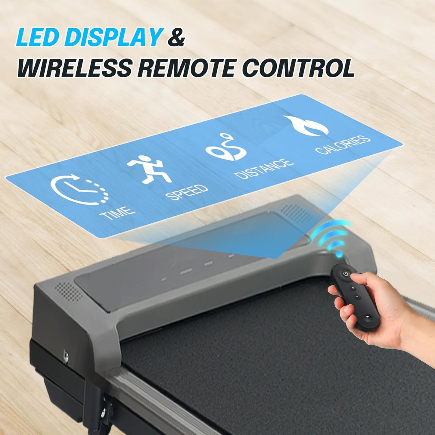 NEW Arrivals For Home Gym Wireless Remote Control Electric Walking Pad Treadmill Under Desk Smart Running Machine For Home & Office Bluetooth Women Men Sports Supplies