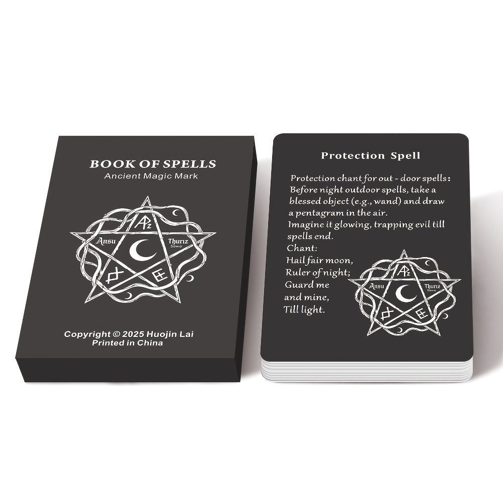 Book Of Spells | Tabletop Card Game Featuring 35 Dusty Forbidden Powers Of Divination And Oracle Cards | Perfect For Halloween/Christmas/Thanksgiving Gifts, Ideal For Game Nights | Smile Talk