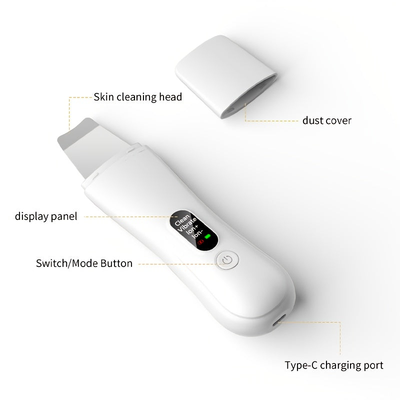 Electronic Deep Cleansing Facial Cleanser Scraper | Pore Cleaner, USB Charging, Rechargeable Lithium-Polymer Battery, Ideal for Valentine's, New Year, and Christmas Gifts.