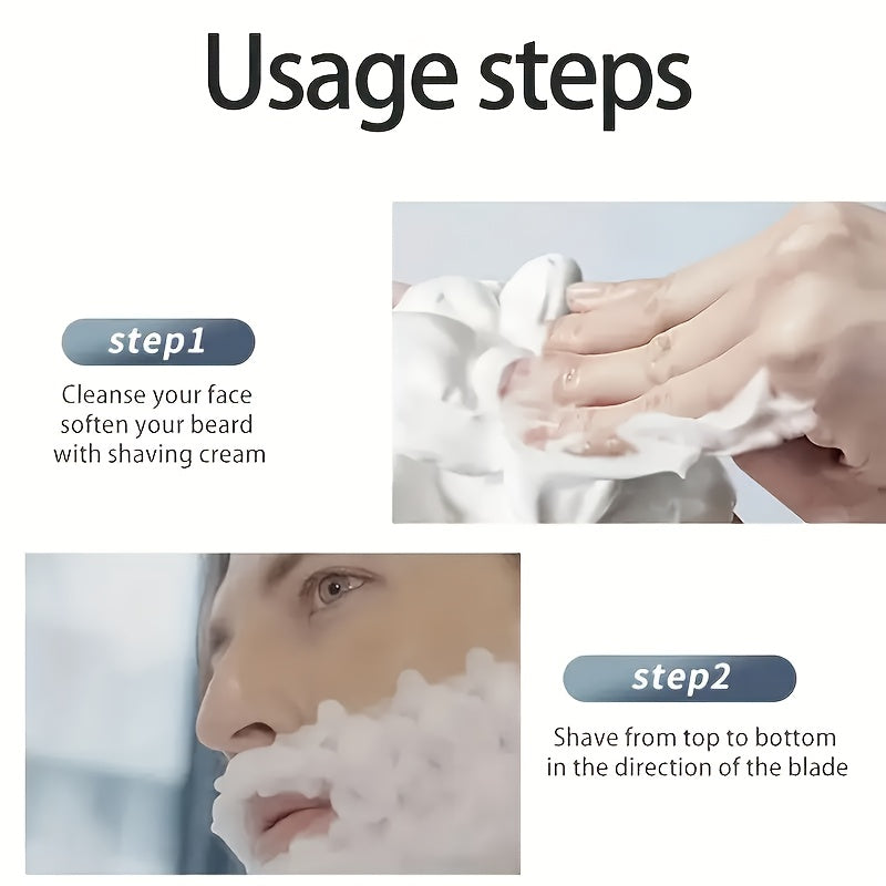 Upgraded 2 PCS Handle + 36 Replacement Blades Set, Six-layer Men's Stainless Steel Manual Razor, and a Scratch-resistant Shaving and Hair Removal Kit. This Razor Is Designed Exclusively for Shaving on the Beard Area