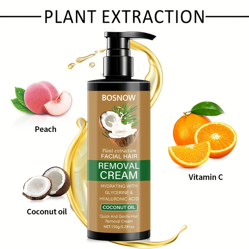 NEW 150g Coconut Oil Hair Removal Cream Men and Women, Painless, Fast, Thorough, Gentle and Non Irritating, Leaving the Skin Smooth and Refreshing, Rebuilding Confidence, and Enjoying Smooth Skin