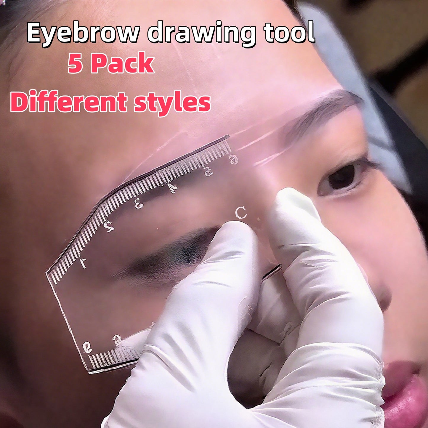 5 PCS Set Reusable Eyebrow Ruler Templates for Tattooing, Embroidery, And Shaping Eyebrows - an Ideal Tool for Accurately Measuring Eyebrows, Perfect for Beginners.