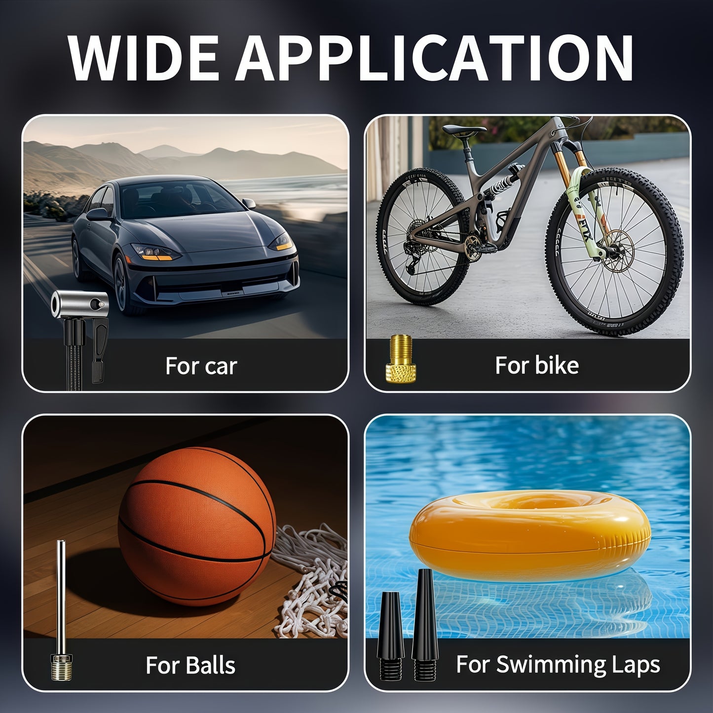 Electric Bicycle Pump with Digital LCD Pressure Gauge, 150 PSI High-Pressure Bike Air Pump, Rechargeable Portable Air Compressor, Automatic Inflation for E-Bikes, Motorcycles, Scooters, Smart Bicycle Pump with LCD Display and