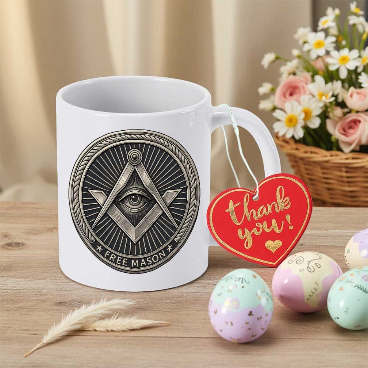 Hot Selling Secret Society 7 Colors Mug Office Water Ceramic Cup Coffee Cup Kitchen Household Cup Masonic Freemason Illuminati All Seeing Eye Symbol Pink Lightweight Buckle Closure