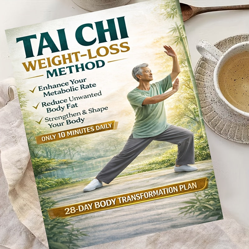 Tai Chi Weight Loss and Body Shaping Method: 28-Day Fat Burning and Sculpting Plan | 10-Minute Daily Home Workout | Zero-Impact, Low-Impact, Knee-Friendly | Improves Posture and Balance | Strengthens Core and Stamina, Boosts