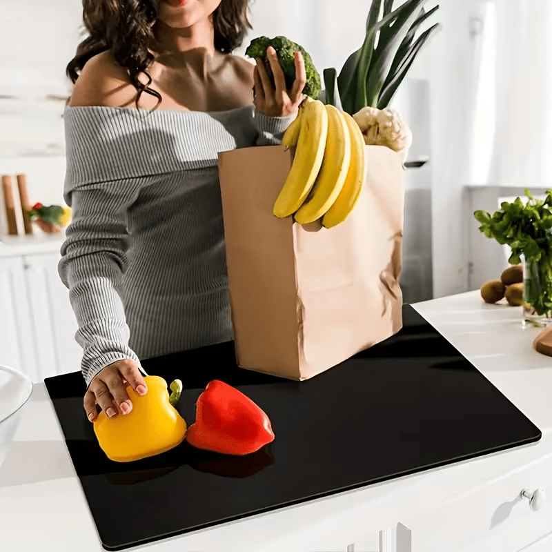 Large Black High-Tenacity Cutting Board, Chopping Board, Non-Slip Acrylic Black Cutting Board, Kitchen Home Restaurant, Countertop Protection Cutting Board, Fruit Cutting Board, Kitchen Utensils, Kitchen Supplies