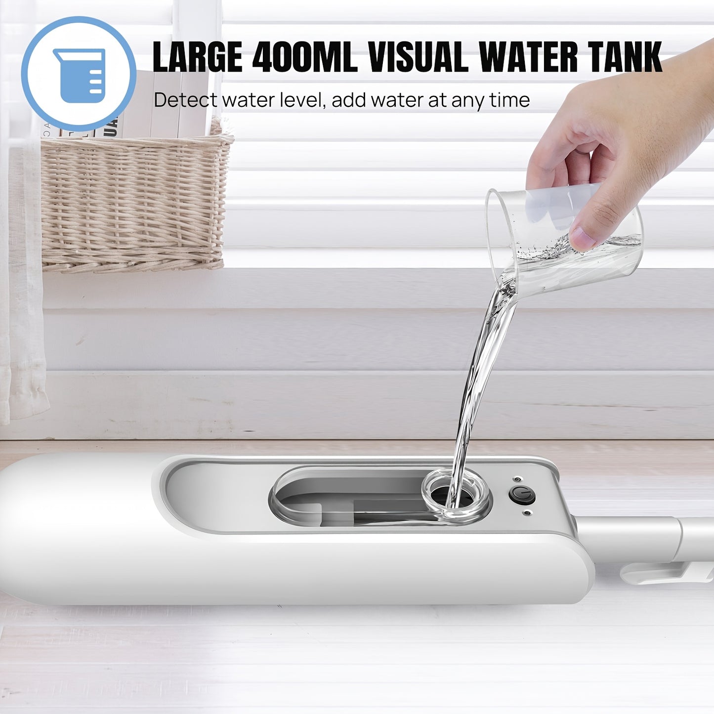Steam Mop 1500W Electric Floor Cleaner Hot Steam Cleaner Handheld Multipurpose Handheld Cleaning Machines Convenient Detachable for Cleaning Laminate Hardwood Marble Tile Floor Carpet