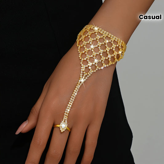 Stylish Women's Bracelet with Sparkling Rhinestones, Birthstones Perfect for Weddings, Latin Dance Parties, Fashionable Banquets, and Casual Wear Ladies Apparel Jewelry Accessories