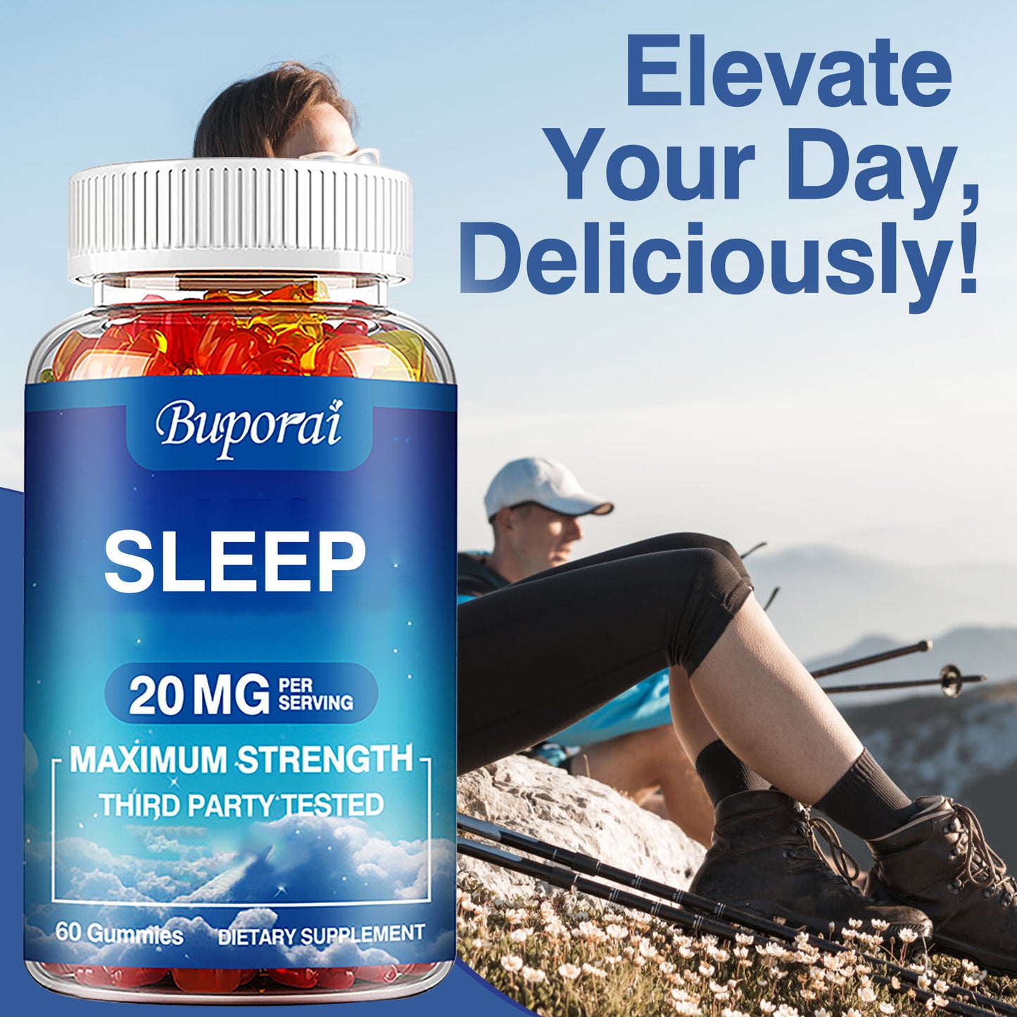 Sleep 20mg - Menopausal Supports Your Healthy Sleep Period Cycle and Improves Overall Sleep Quality, Relieves Stress and Anxiety, Menopausal Use, Feminine Care, Regulate PH Balance - 60pcs