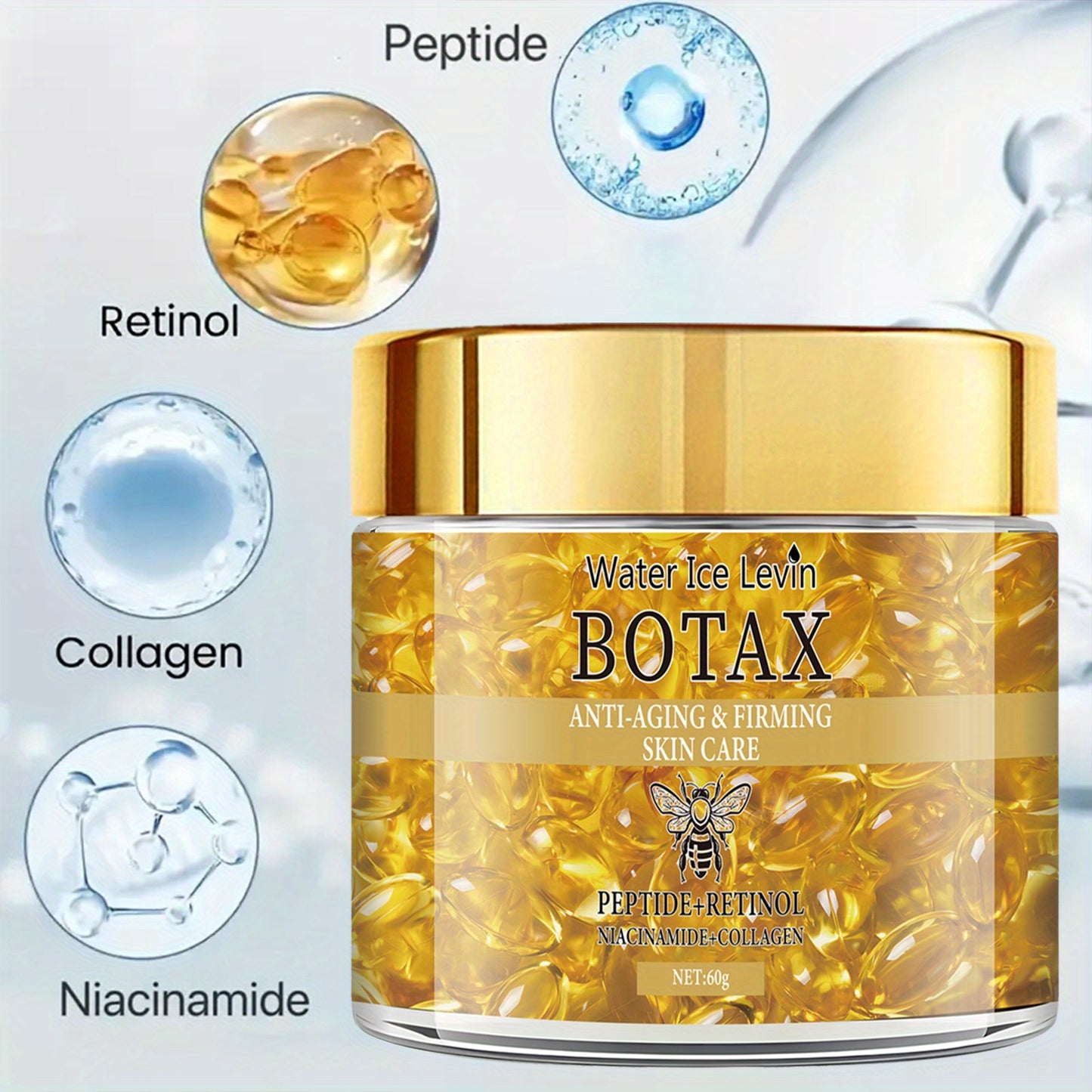 BOTAX Facial Firming Serum with Retinol, Collagen & Bee Venom, Moisturizing Cream for All Light Beige Types Including Dry, Sensitive, Mature, - Quick Results, Protein Skincare