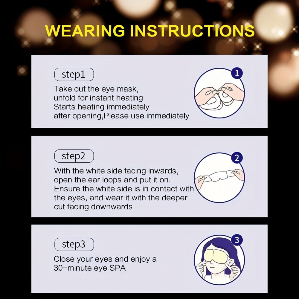 NEW Arrivals 20 PCS Set Lutein Steam Eye Mask - Warm Moist, Light-Blocking & Moisturizing, Convenient for Office & Travel, No Electricity Needed, Ideal for Eye Protection