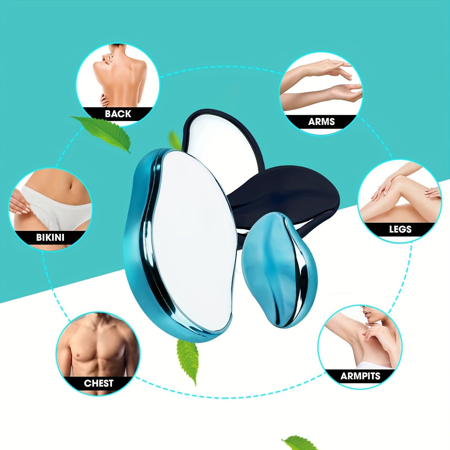 4 PCS Set Crystal Hair Remover- Painless Exfoliation and Removal, No Electricity Needed- Portable Manual Hair Remover, Suitable for Face, Body, Bikini, Underarms, Lips- Travel-Friendly Beauty Tool- Suitable for All Light Beig