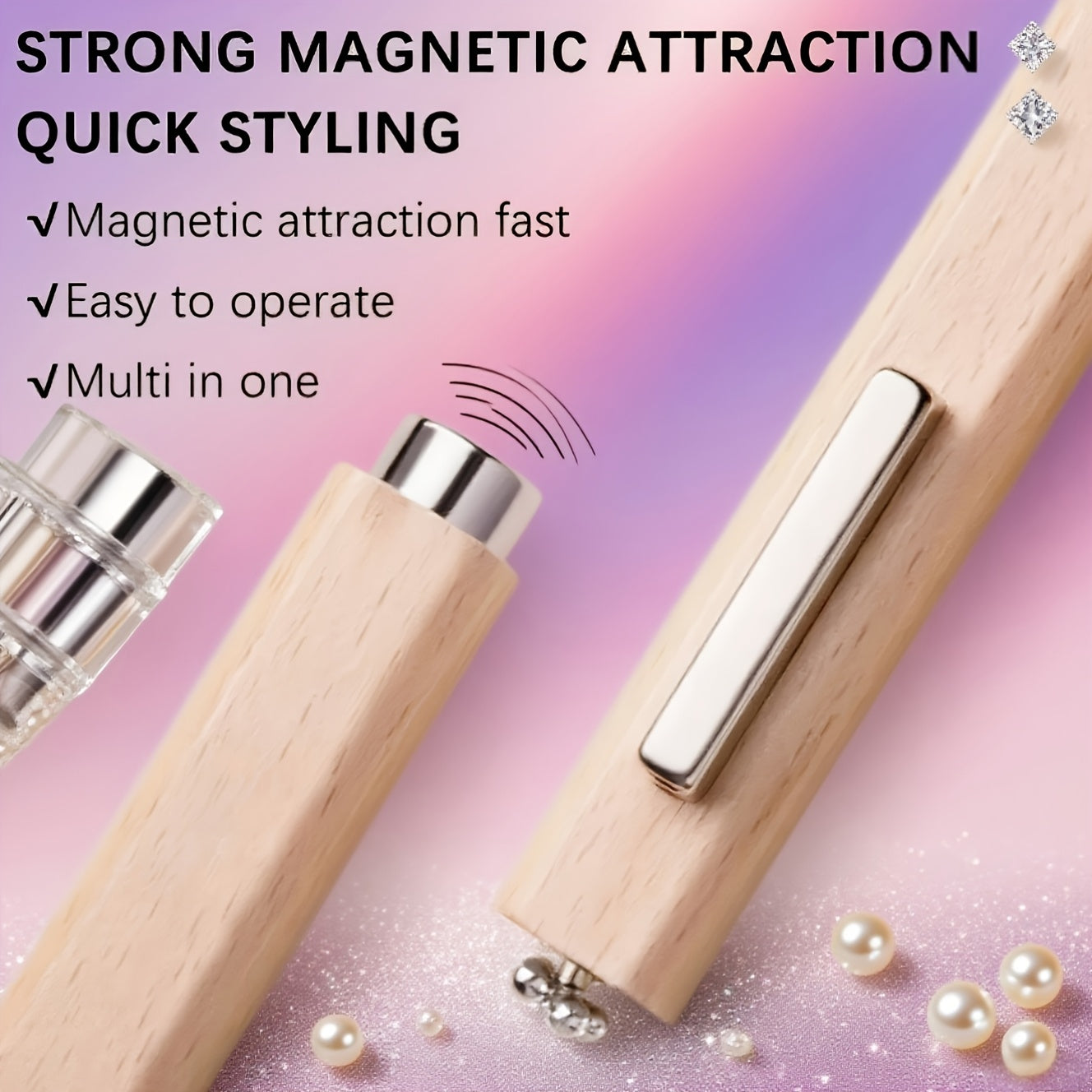 3 PCS Set Nail Art Kit: Cat Eye Magnet Nail Polish, Super Strong Magnetic Nail Tips, Cat Eye Magnet Gel Polish, Magnetic Nail Stick Women Nail Care Accessories