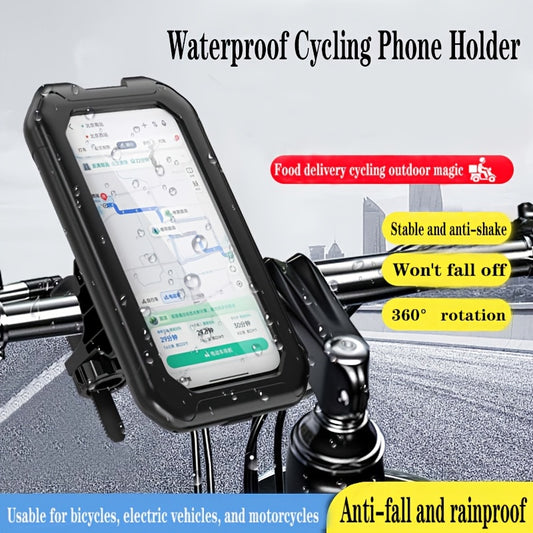 360° Rotating Waterproof Electric Bike Mobile Phone Holder Battery Motorcycle Bicycle Mountain Bike Rider Car Shockproof Mobile Navigation Holder