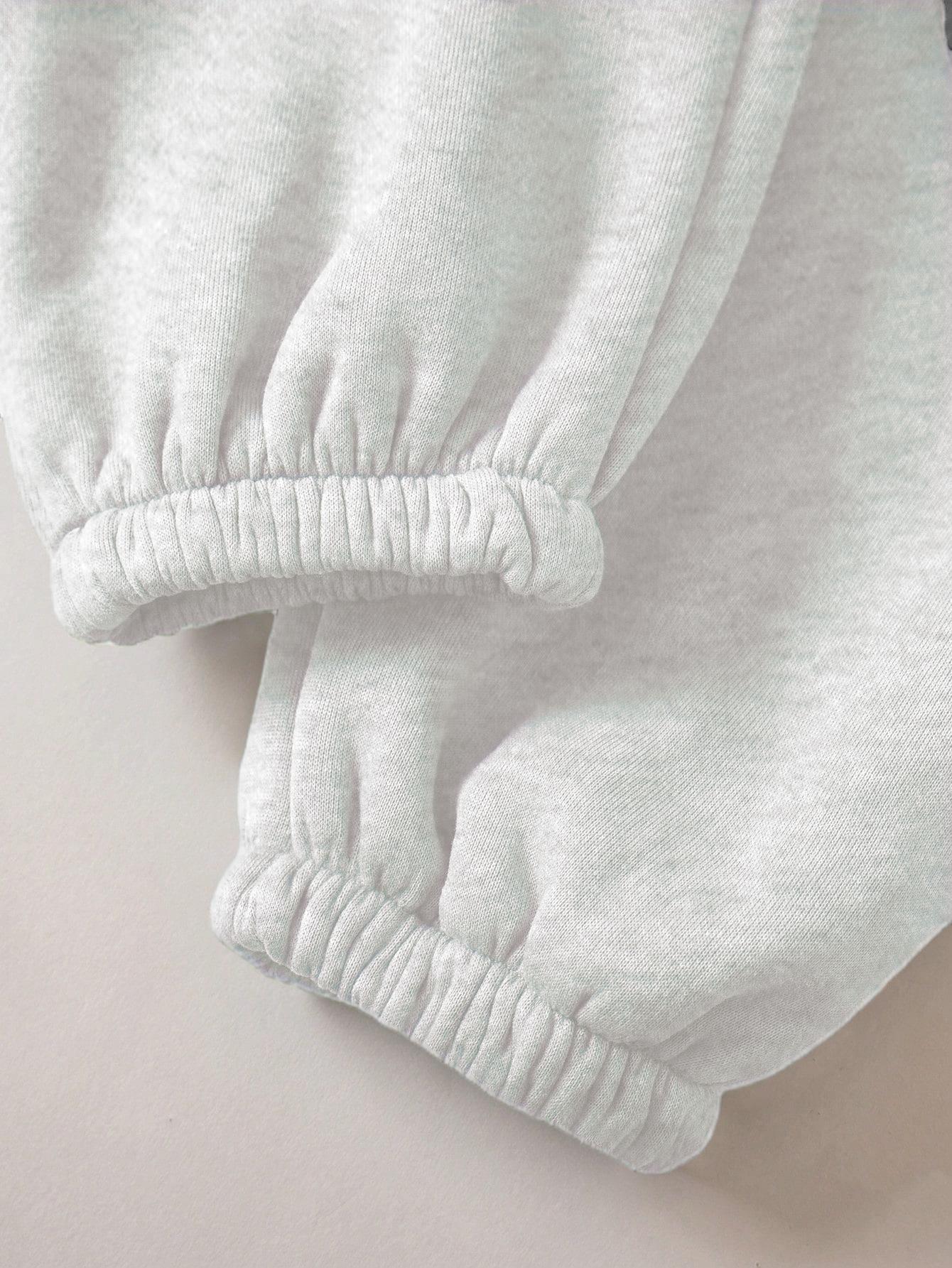 Autumn Winter Women's Casual Sports Two-Piece Set Long Sleeve Hooded Sweatshirt Sweatpants Set Tennis Pattern Lace-Up Pocket Design Simple Versatile Dynamic New Arrival