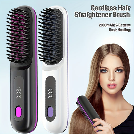 NEW Set Portable Straightening Comb, Quick Hair Straightener, Straightening Styling Tool, Smart Digital Display Precise Temperature Control. Long-Lasting Hold Without Damaging Hair, Straightening and Curling Dual Use