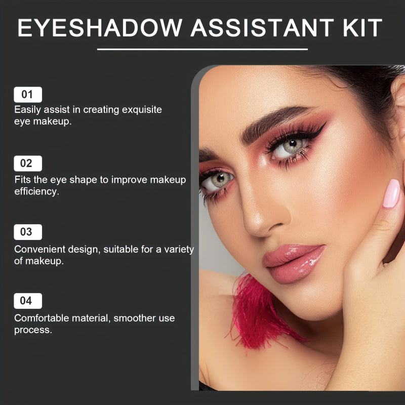 Beginner's Eye Makeup Assistant Kit with 2 Specialized Eyeshadow Brushes, Eyeshadow Tools, Quick Makeup Templates, And Eyeshadow Molds, Designed for Female Novices to Achieve Professional Results with Minimal Effort, Allowing