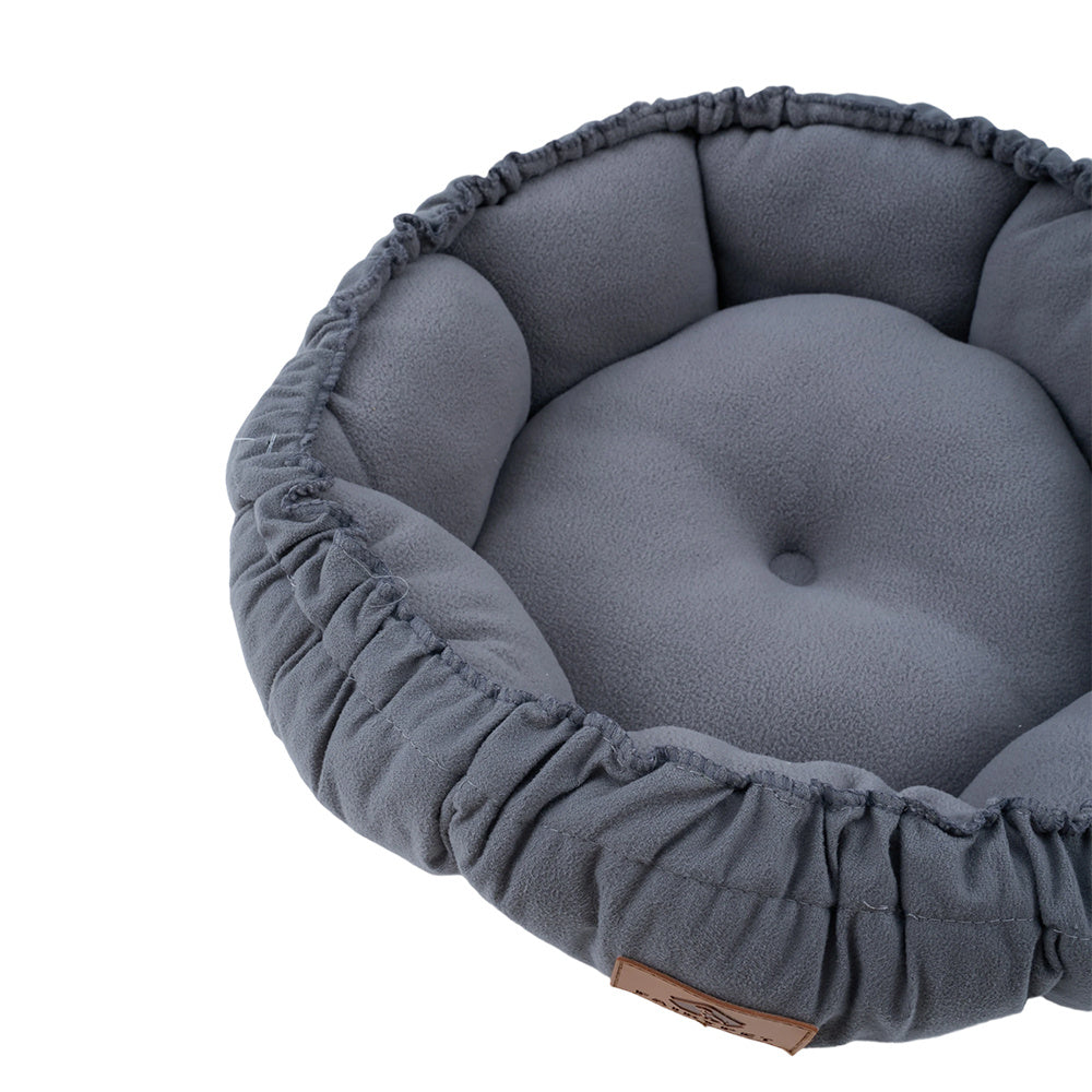 Retractable Round Pet Bed Deployment 45x45x3cm/Storage 28x28x14cm, Designed for Cats and Dogs Under 8kg, Drawstring Controls Usage Range