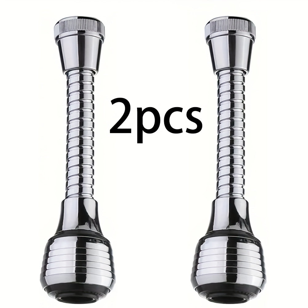 2PCS Set 360° Swivel Faucet Extender with Dual Spray Mode ( Jet & Spray) - Splash-Resistant Anti-Splash Design, Tool-Free Installation, Heavy-Duty ABS Elbow Suitable for Bathroom Sink, Kitchen Faucet - Compatible with Most F