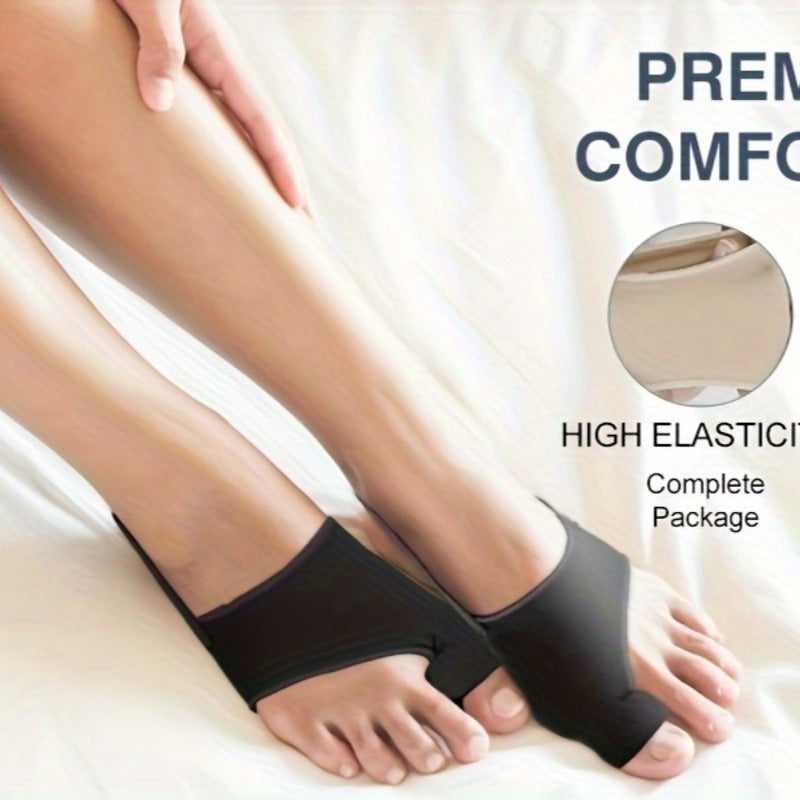 2 PCS Set A Pair of Adjustable Elastic Toe Separators, Unisex Gel Toe And Thumb Separators with Gel Pads - Designed for Foot Comfort - Suitable for Nighttime Use, Hiking, Camping Gym