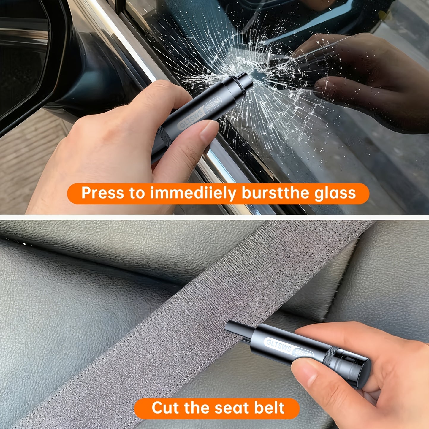 Emergency Safety Hammer - Car Window Breaker with Seatbelt Cutter, Portable Escape Tool for Vehicle & Home Use