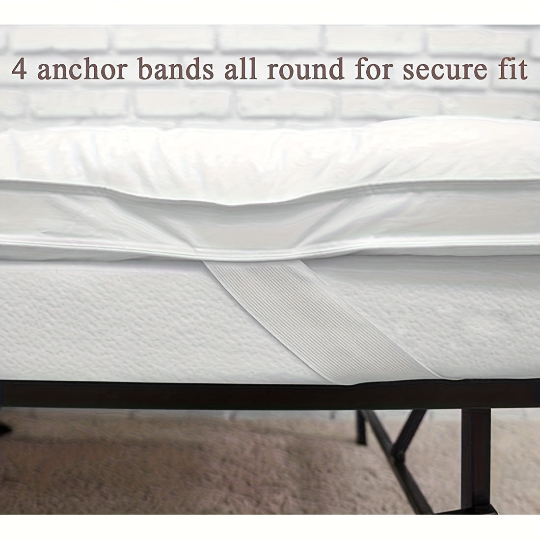 1pc Extra Thick Mattress Topper, Overfilled with 10cm/ 4Inch Microfiber Filling with Deep Pocket, Plush Soft Pillow Top Mattress Topper Anti-Shift & Even Weight Distribution Single/Double/King/Super King All UK Bed Sizes