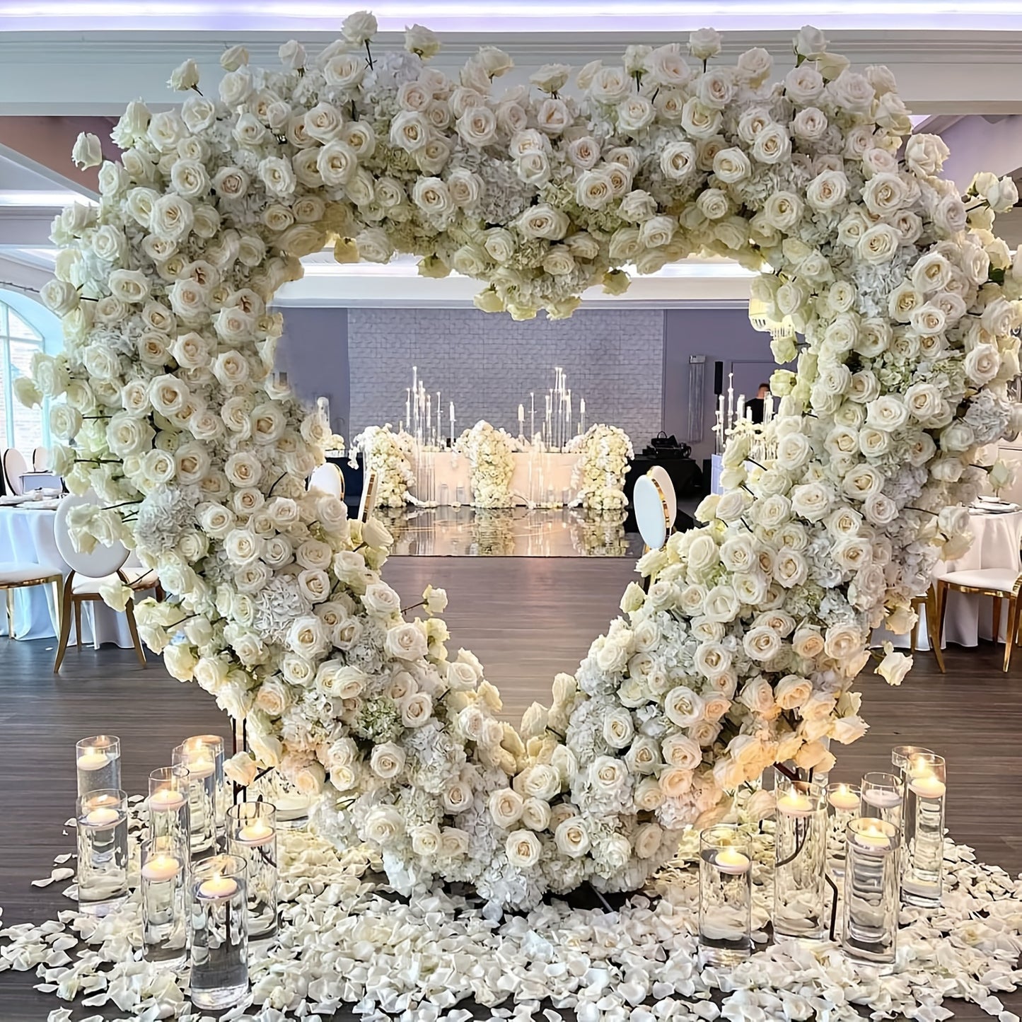 Elegant Heart-Shaped Metal Arch Backdrop - 6.5ft Tall, Rustproof Iron Flower & Balloon Stand for Weddings, Birthdays, Graduations & Youngsters Showers
