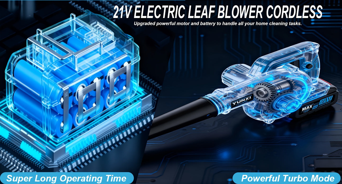 Wireless Turbo 4000MAh Cordless Blade Blower, Powerful Electric Blower, with Battery And Charger, Portable Brushless Design, Suitable for Lawn, Yard, Road And Car Cleaning, Portable Blade Blower