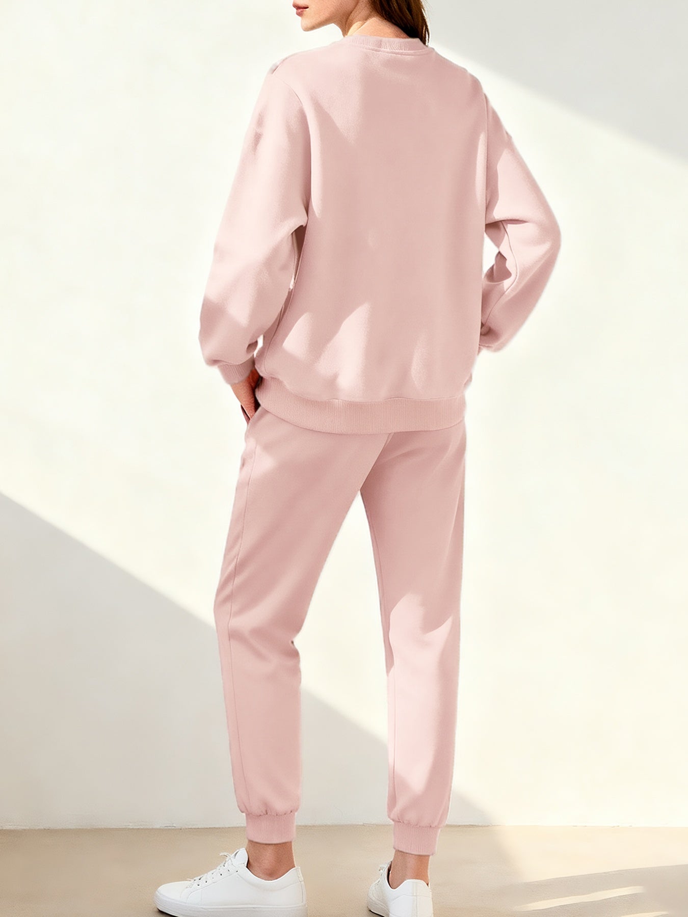 Women's 2pcs 9 Colors Tennis-Themed Oversized Sweatsuit Set - Jogger Pants & Sweatshirt with Racket & Print, Y2K Style Athletic Outfit, Machine Washable Gym Wear, All-Season Casual Sportswear (Tennis Dress)