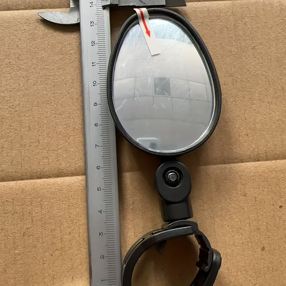 2-Pack Bike Mirrors, Acrylic Convex Oval Rearview for Cycling, 360° Rotatable Shockproof Handlebar Mount Mirrors for Mountain & Road Bikes, Adjustable Fit