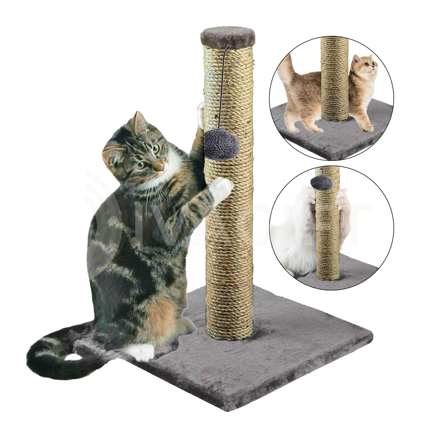Cat Scratching Post 40cm Scratch Post Kitten Cat Tree Scratcher Sisal Pole Vertical Claw Scratching Tall Modern Design For Cats New