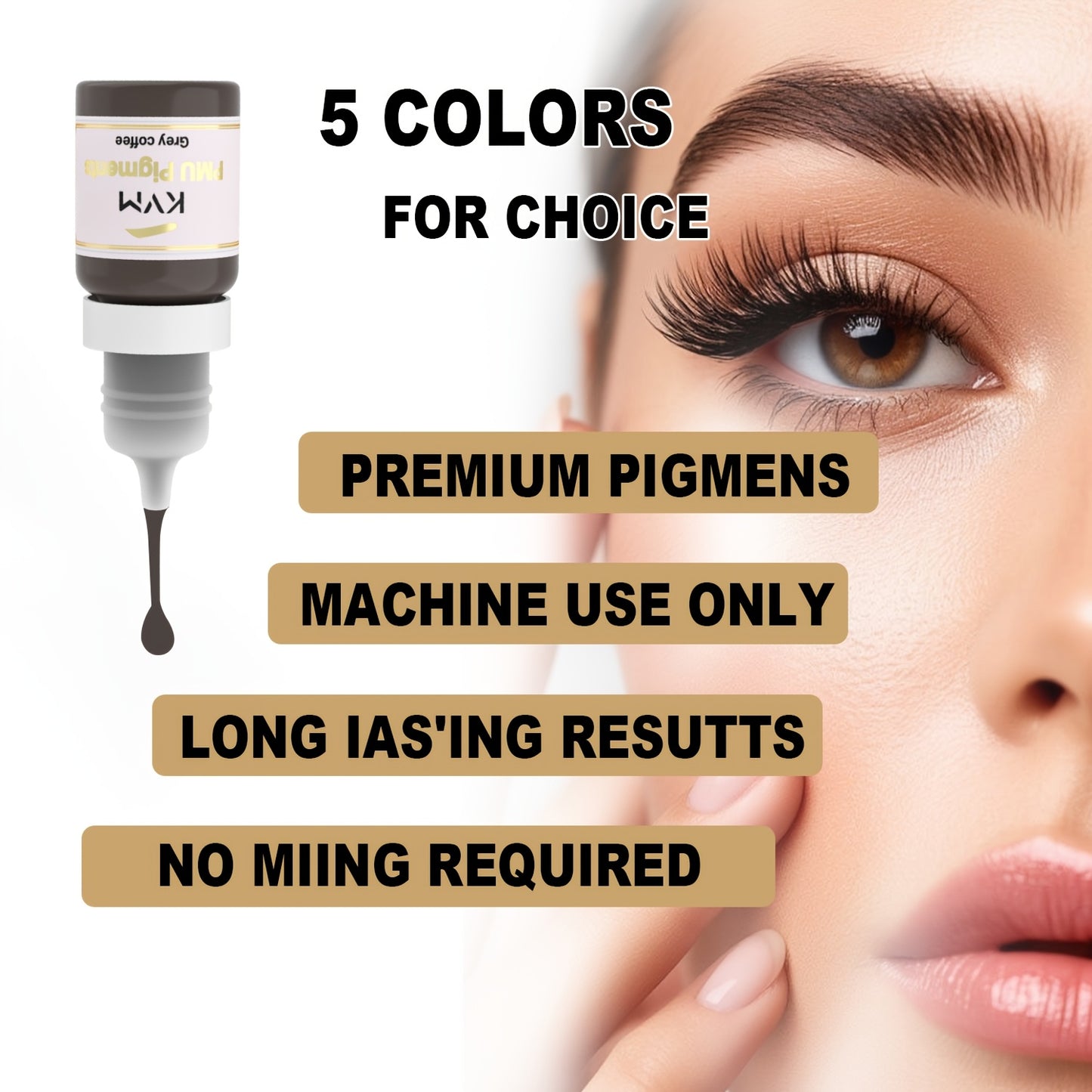 Professional Microblading Ink Tattoo Kit - Vegan PMU Eyebrow & Eyeliner Tattoo Set, Cool-Toned Mini Kit with Rich Coffee Brown & Permanent Makeup Ink for Cosmetic Tattoo Artists and clients (Microblading D Ink)