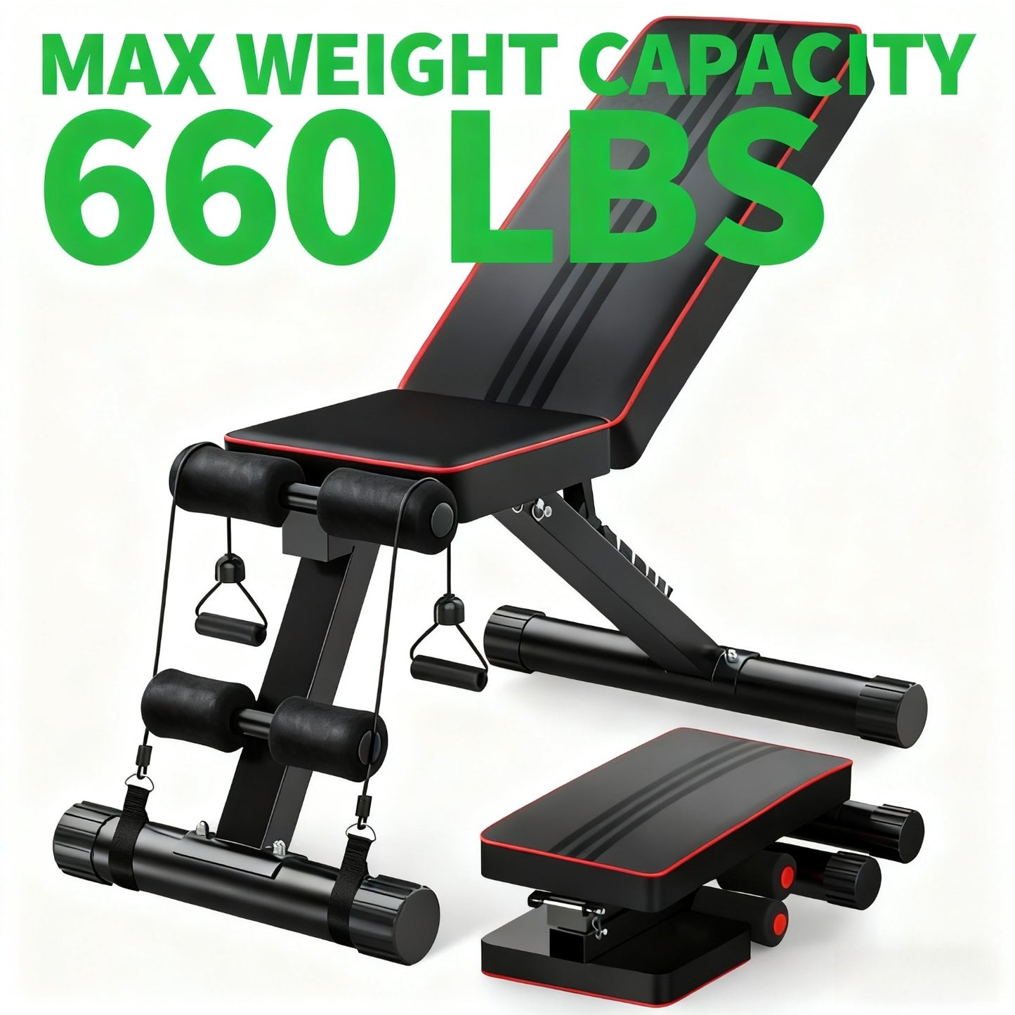 For Home Gym Multifunctional Adjustable Weight Bench - 300kg Capacity, 16-Level Adjustable, Foldable Home Gym Fitness Bench for Dumbbell Press, AB Workout & Full Body Training Sports Supplies