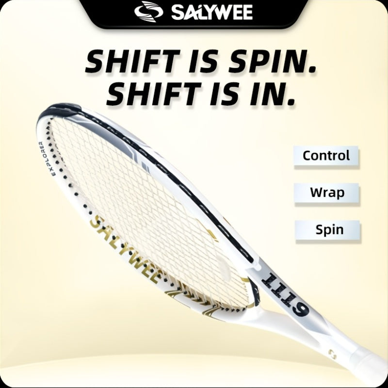 NEW 1 Set + Balls + Bag  Explorer Pro Carbon Fiber Unisex Tennis Rackets, White Available, One-Piece Construction, Pre-Strung Pattern 16x19, Approx. 260g, 102  Racquet Head Size, Free Racquet Bag & Vibration Dampener, for Int