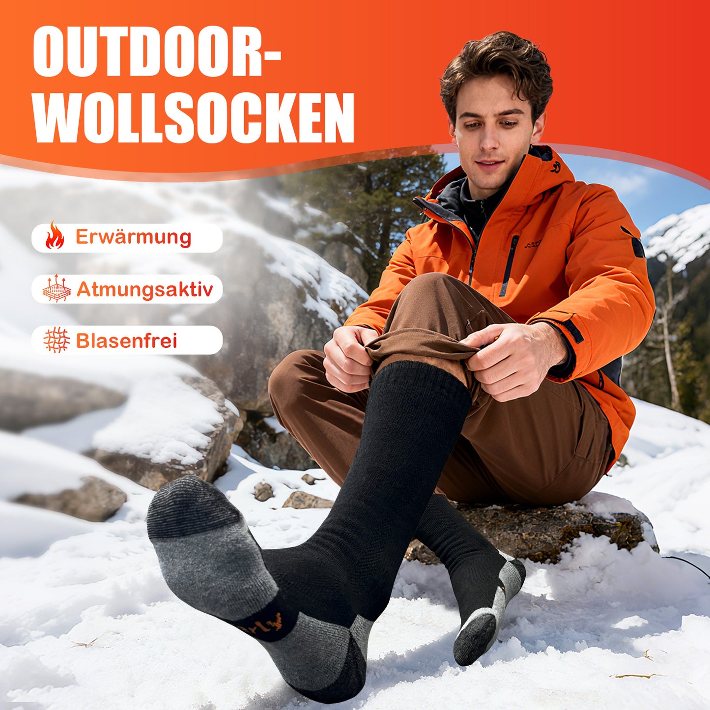 3 Pairs of Women and Men S-XL Size Thermal Socks Wool Socks Thick Warm Winter Socks Crew Socks for Work Hiking Walking Skiing Climbing Snowboard Running and Outdoor Winter Snow Sports Apparel Accessories