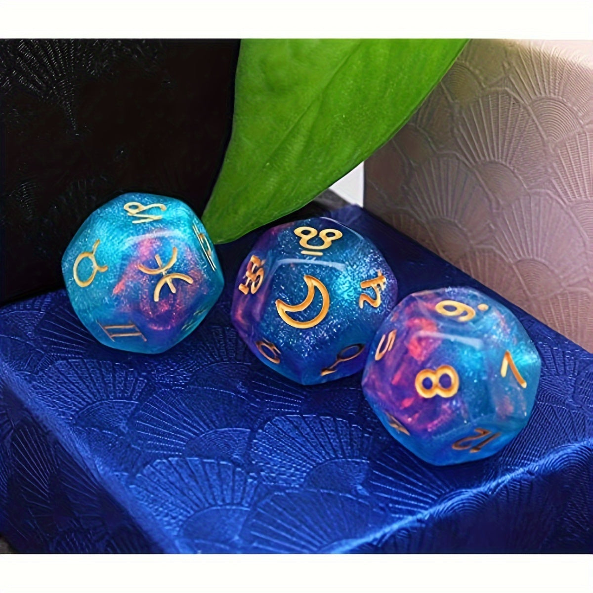 3 PCS Set Astrology Dice, Signs Planets Numbers 12-Sided Dice Divination Tool for Party Event