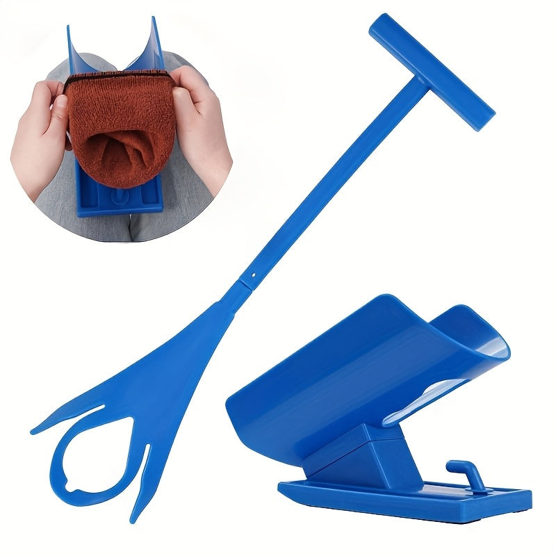 Easy-grip Blue Plastic Sock Aid with Support Base - Ideal for Seniors, Pregnant Women, and Individuals with Disabilities - The Perfect Gift Health Care Accessories
