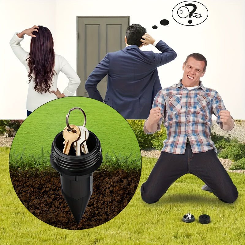 Simulated Sprinkler Key Hider | Waterproof and Rustproof Underground Secret Room, Suitable for Gardens, Lawns, and Courtyards | Durable Outdoor Security Device, Dummy Spare Key Storage, PETG Material