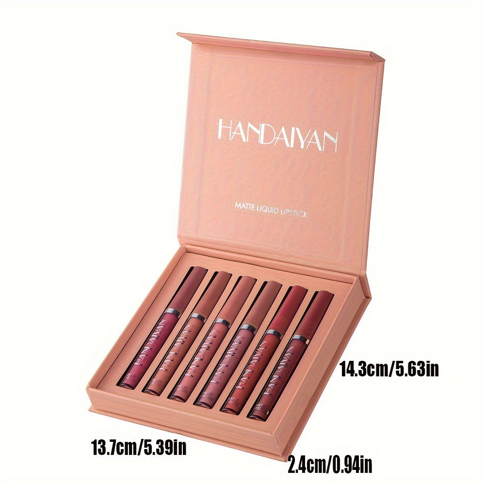 NEW 6 PCS Set Matte Liquid Lipstick - Waterproof Long-Lasting Full Coverage Lip Gloss, Non-Stick Formula with 6 Shades (, Nude, Burgundy, Deep, Plum,) - Lip Tint Kit for  Lips & All Light Types