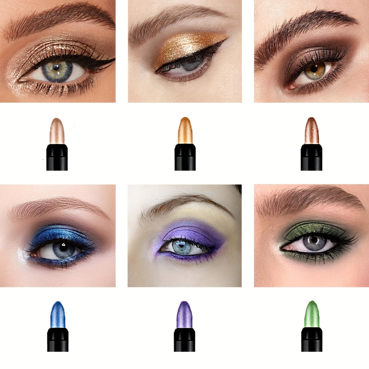 10 Color Waterproof Eye Makeup Color Pearlescent Pen High Light Stick Silkworm Lying Pen/Rotating Smoky eye shadow Pearlescent Matte eye shadow Pen