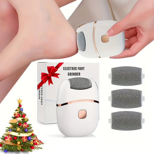 + 7 Spare Grinding Heads Set Rechargeable Electric Foot File, Designed for Removing And Polishing Thick Skin, Convenient And Portable for Achieving Smooth Feet, Ideal for Both for home And Travel