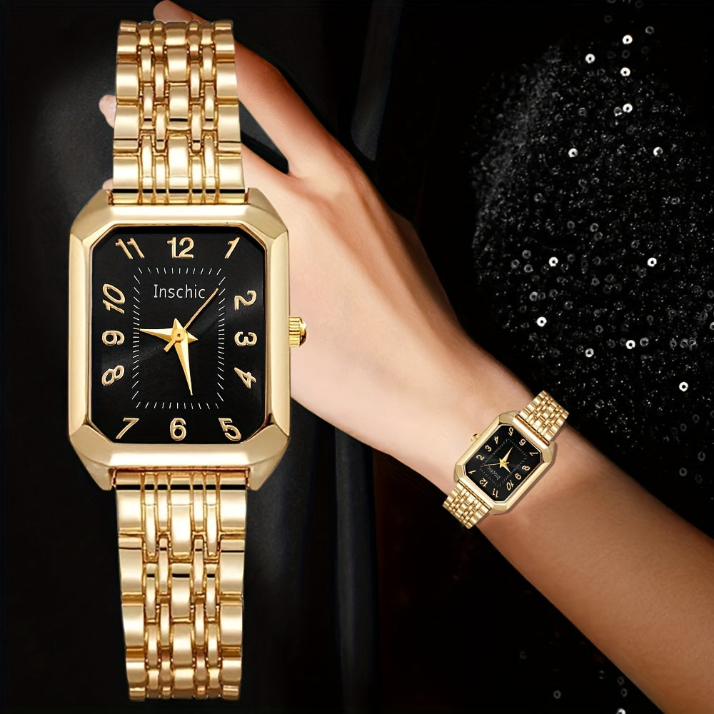 5pcs Set 4 Colors Women' Gorgeous And Fashionable Quartz Watch+ Jewelry Set Valentine's Day, Easter, Ramadan, Wedding, Birthday Party, Christmas Horror, Halloween, Give Friends Gifts Eid Al Adhan