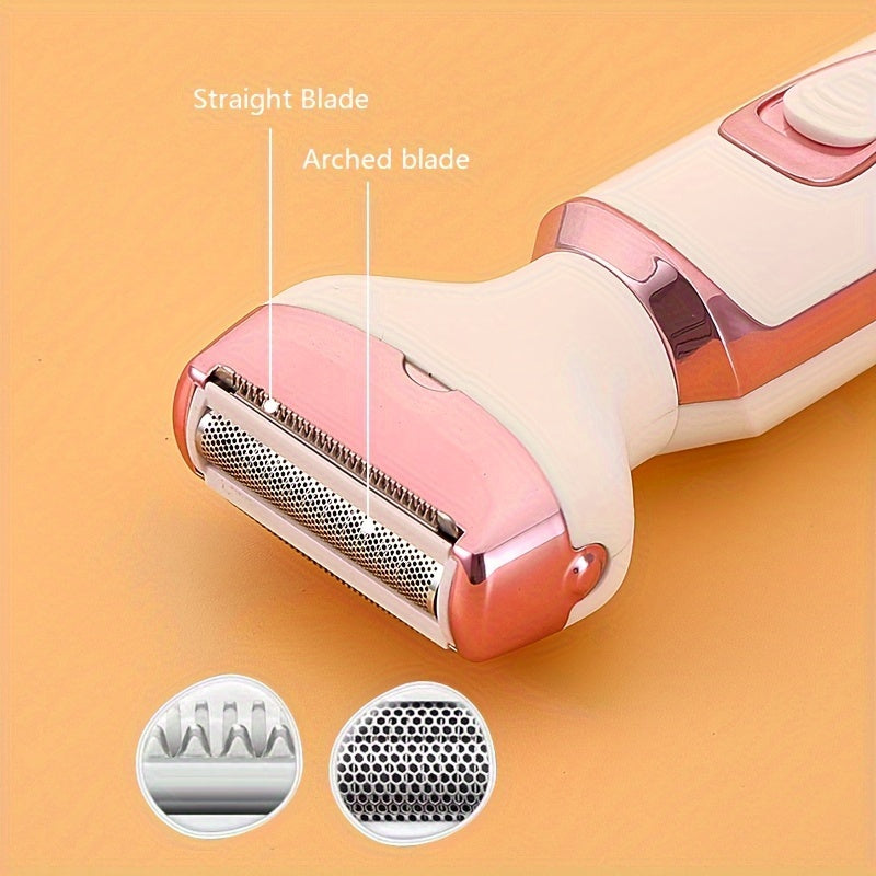 4 PCS Set Electric Razor For Women,  Rechargeable grooming kit, Lady Electric Shaver For Face, Nose, Legs And Underarm, Bikini Area Trimmer For Women Painless, Hair Razor Rechargeable & Portable