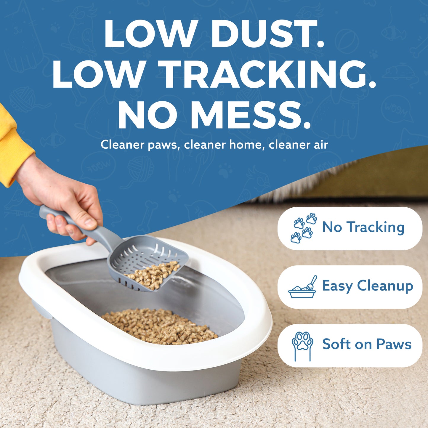 30L Premium Cat Litter - Ultra Absorbent Wood Pellets, Natural Fresh Scent - Soft Bedding for Comfort, Odor Control - Made from Virgin Wood - Scandinavian Timber Aroma