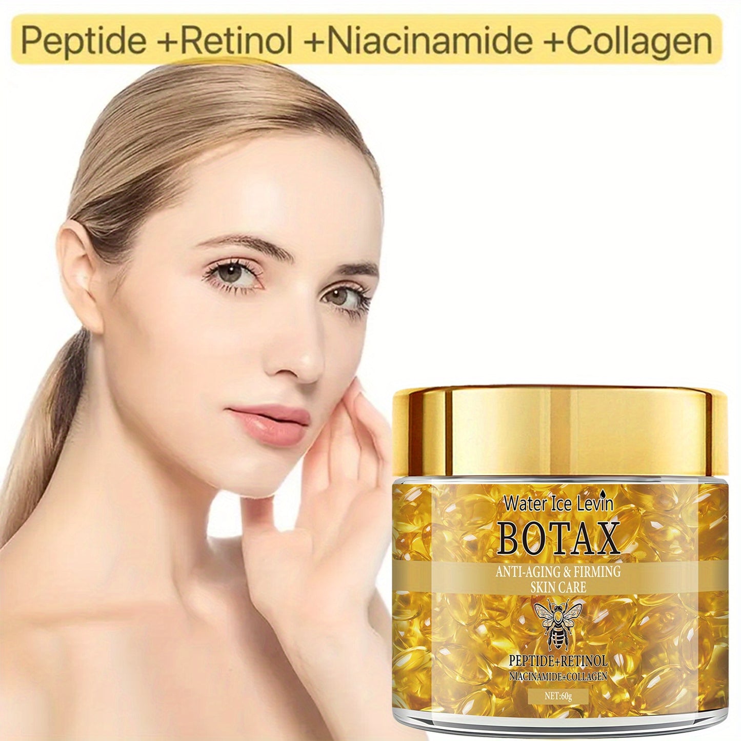 BOTAX Facial Firming Serum with Retinol, Collagen & Bee Venom, Moisturizing Cream for All Light Beige Types Including Dry, Sensitive, Mature, - Quick Results, Protein Skincare