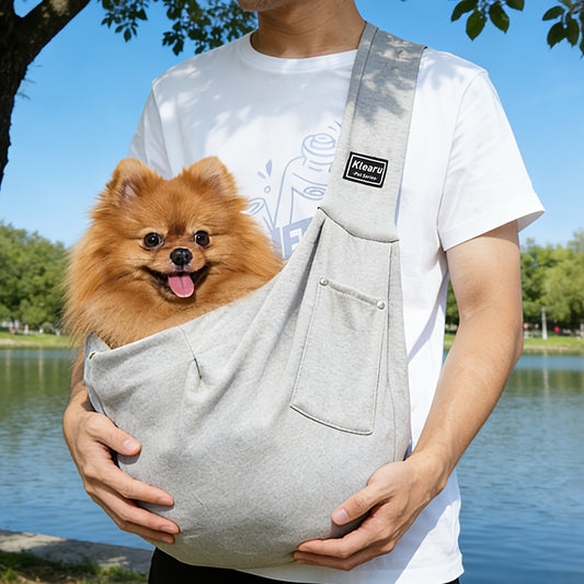 Pink/Black/ Gray Color Lightweight Crossbody Bag Suitable for Dogs And Cats, Featuring Breathable Straps for Comfortable Travel. It's Portable, Foldable, And Designed for Various Outdoor Scenarios, Making It Ideal for Carryin